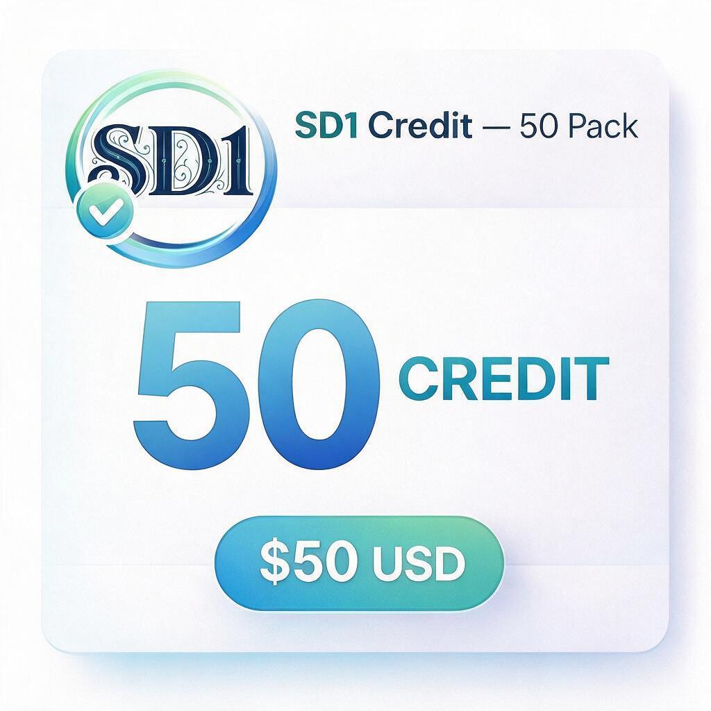 OA Credit 50 Pack, 50 digital credits, $50 USD.